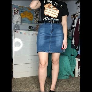 Forever 21 Zipper Sides Jean Skirt